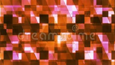闪烁高科技方形金刚石光图案，橙色，抽象，可循环，4K